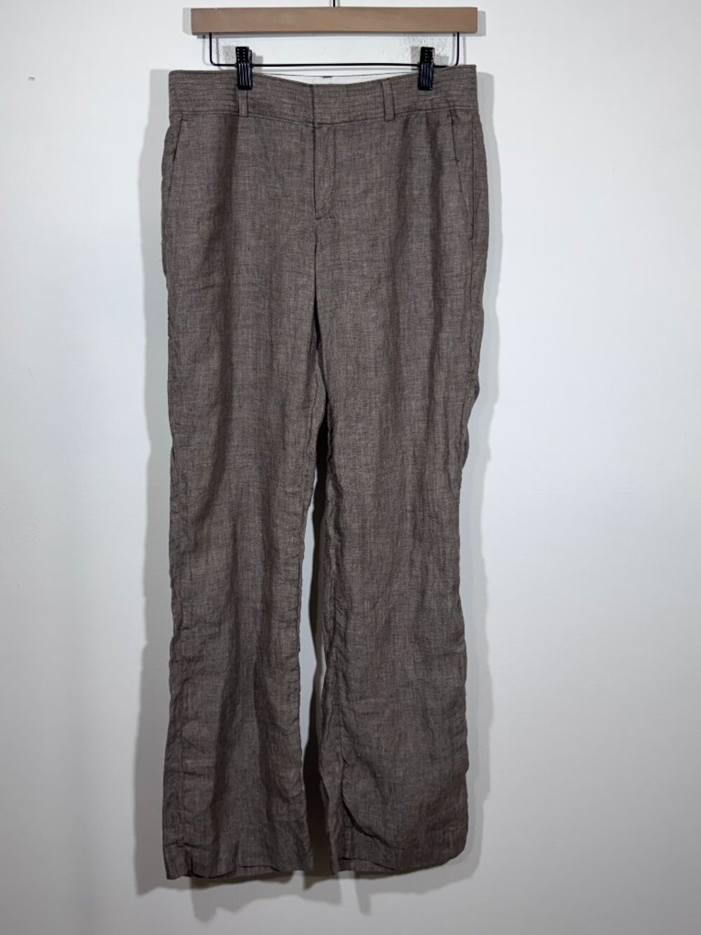 Women's Taupe Linen Dress Pants